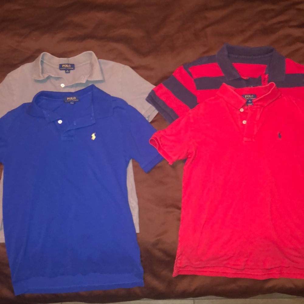 Set of four Polo collared shirts.